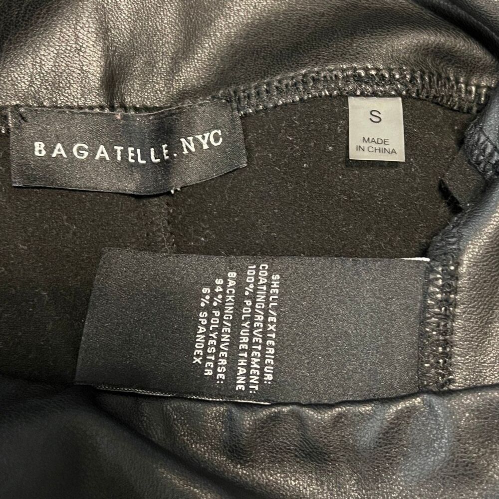 Bagatelle.NYC Women's High Rise Faux Leather Pull-on Leggings Gunmetal Small - Picture 5 of 5